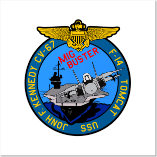 F-14 Tomcat - Mig Buster USS Jonh F Kennedy - Clean Style Posters and Art